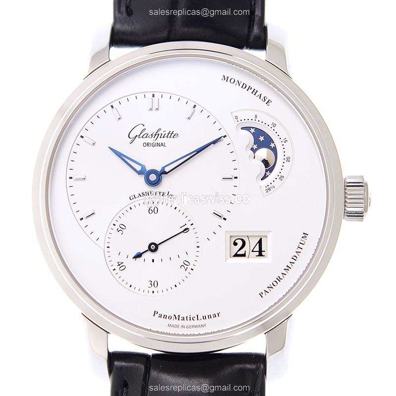Glashutte PANO Automatic - Stainless Steel - Silver Dial - Black Alligator Strap