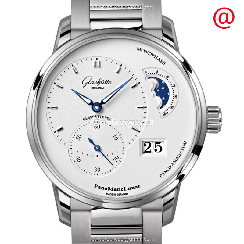 Glashutte PANO Automatic - Stainless Steel - Silver Dial - Steel Strap - Luxury Replica PANO Watch