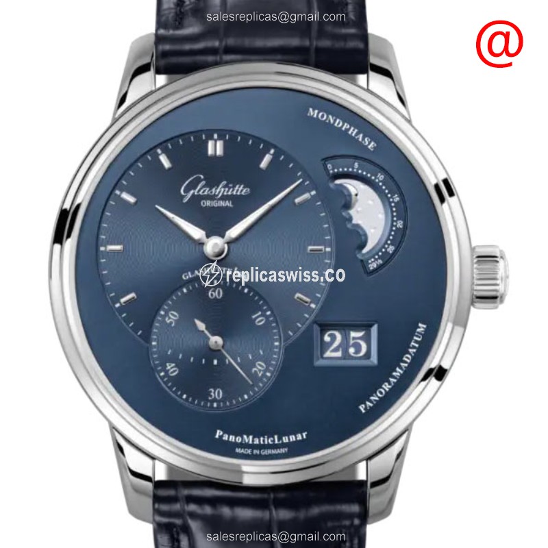 Glashutte Pano Replica - Automatic - Steel - Blue Dial - 40mm - Luxury Replica PANO Watch