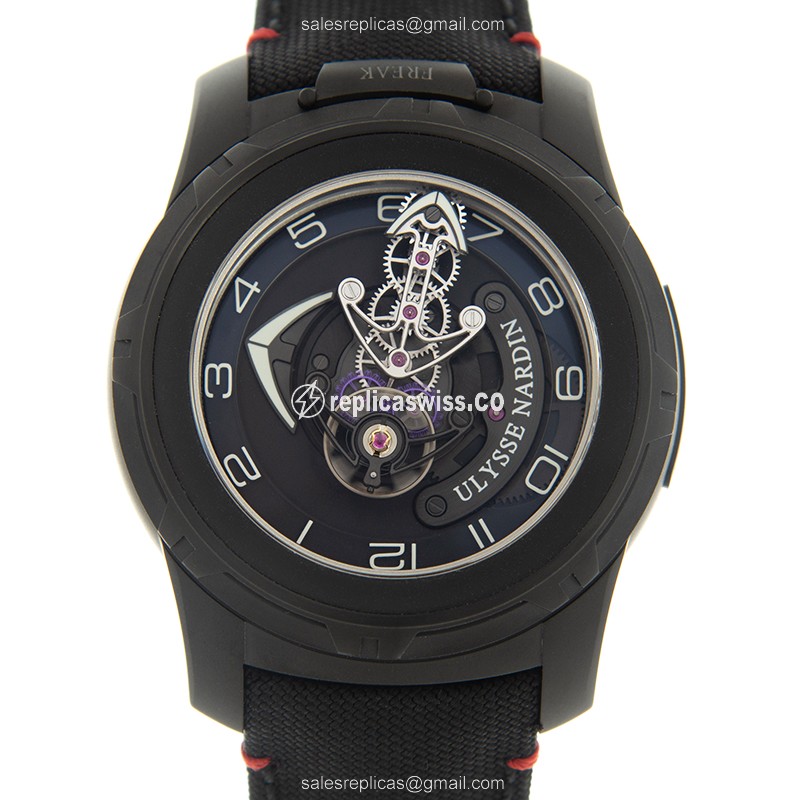 Ulysse Nardin 2053-132/BLACK FREAK - Manual Wind - Titanium Case - Black Canvas Strap - Luxury Replica FREAK Watch