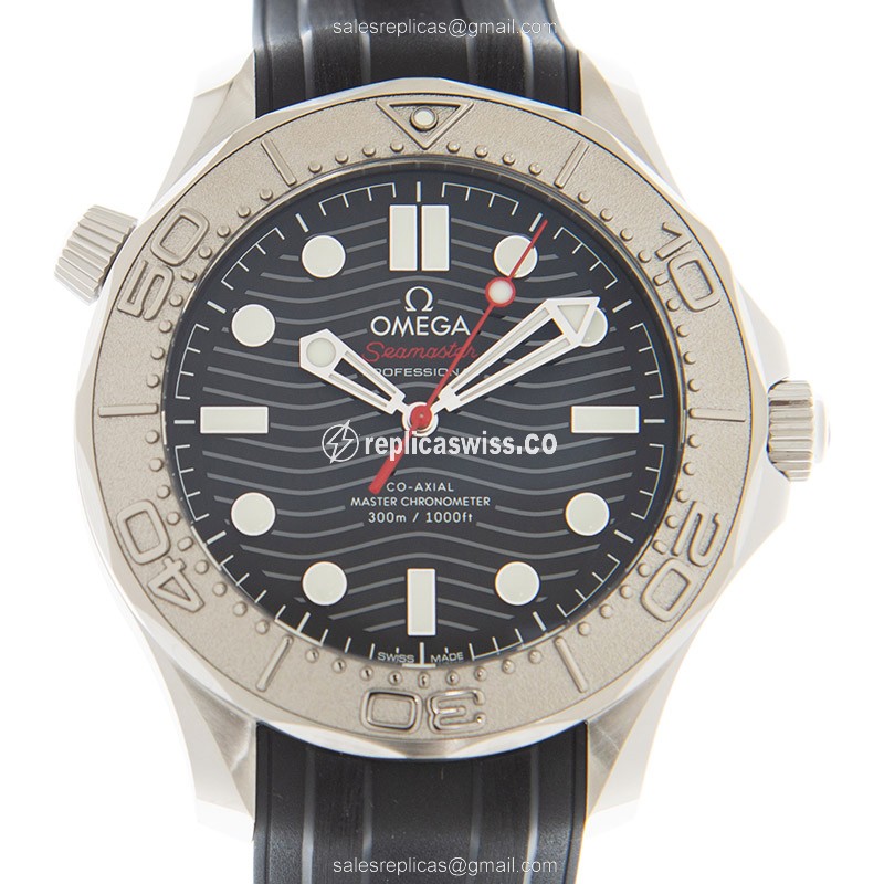 Omega Seamaster Replica - Automatic - Steel Case - Black Dial, Rubber Strap