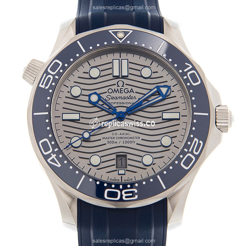 Omega Seamaster Replica - Automatic - Steel - Gray Dial - Blue Rubber Strap
