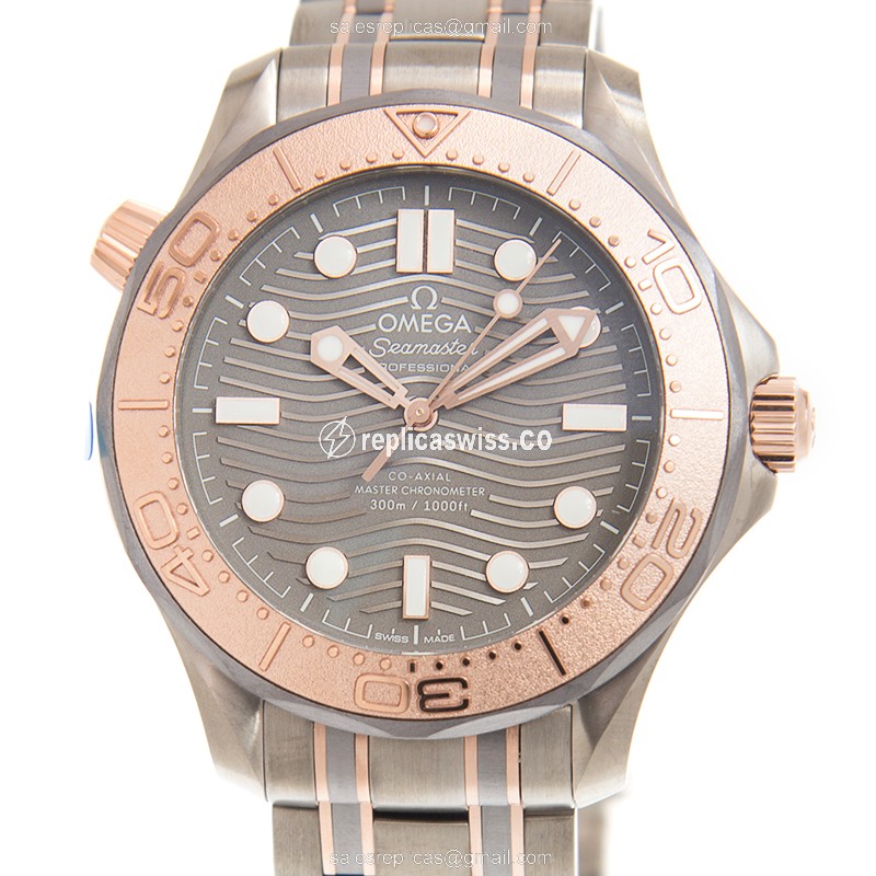 Replica Watch Omega Seamaster - Automatic - Gold - Gray Dial