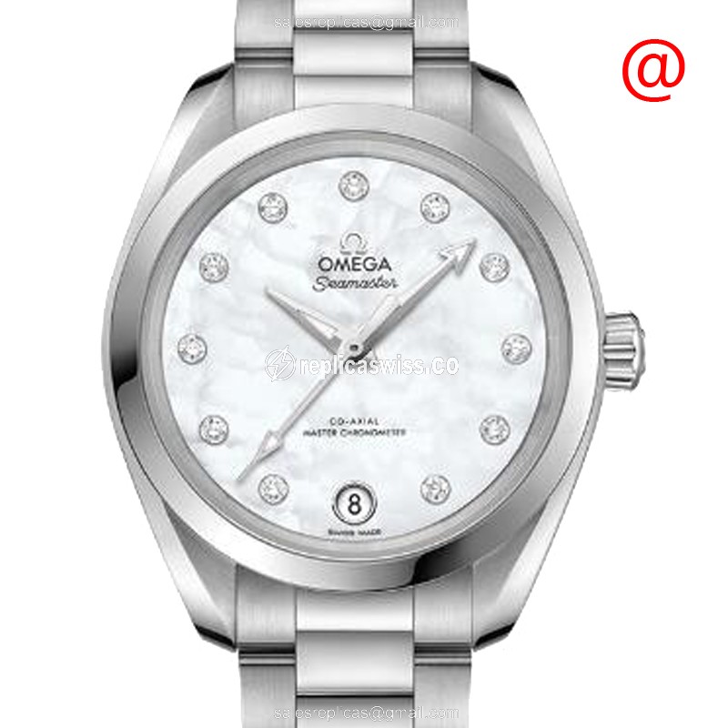 Omega Seamaster 220.10.34.20.55.001 Replica - Automatic - Steel Case - White Dial - Silver Steel Strap - Luxury Replica SEAMASTER Watch