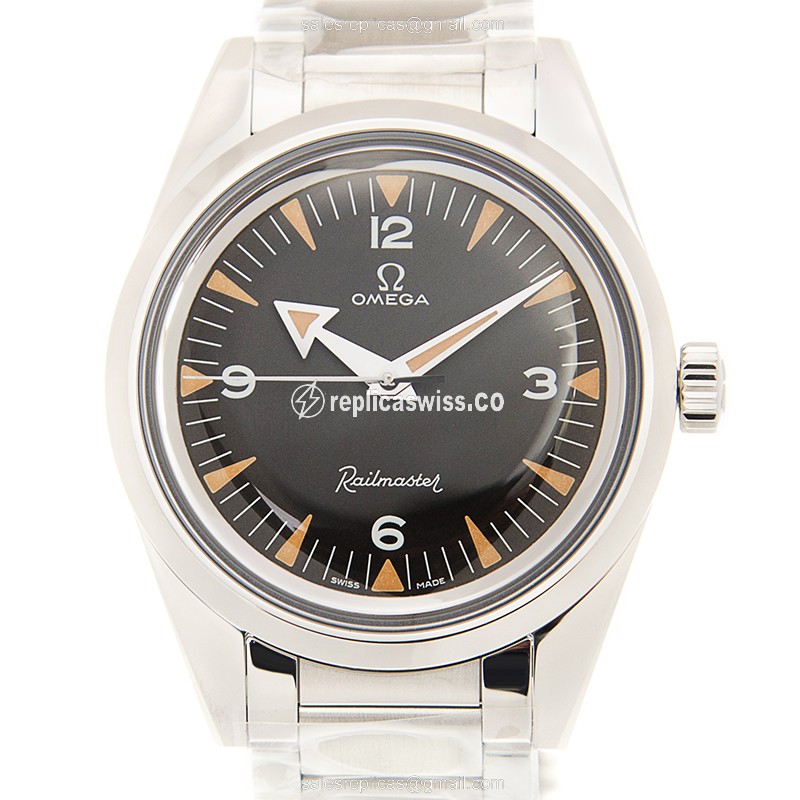 Omega Seamaster 220.10.38.20.01.002 - Automatic - Steel Case - Black Dial - Silver Strap - Luxury Replica SEAMASTER Watch