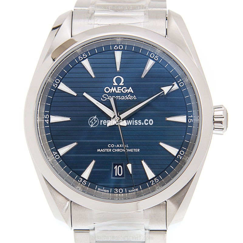 Omega Seamaster 220.10.38.20.03.001 Replica - Automatic - Steel Case - Blue Dial - Silver Steel Strap