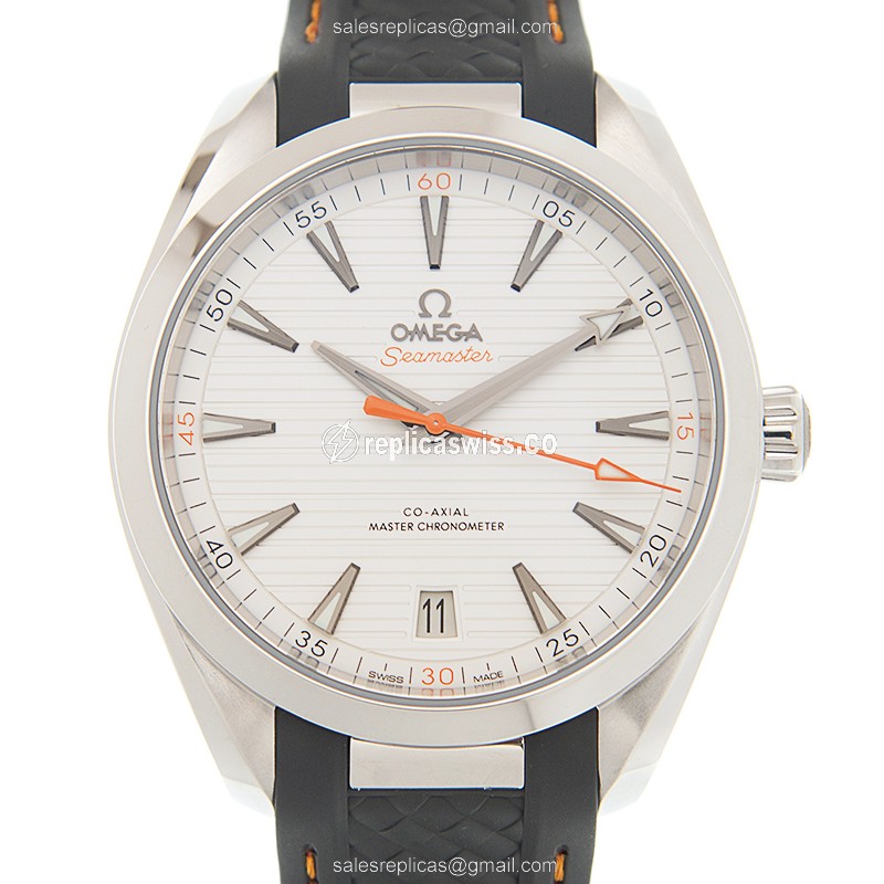Omega Seamaster Replica - Automatic - Stainless Steel - White Dial - Black Rubber Strap