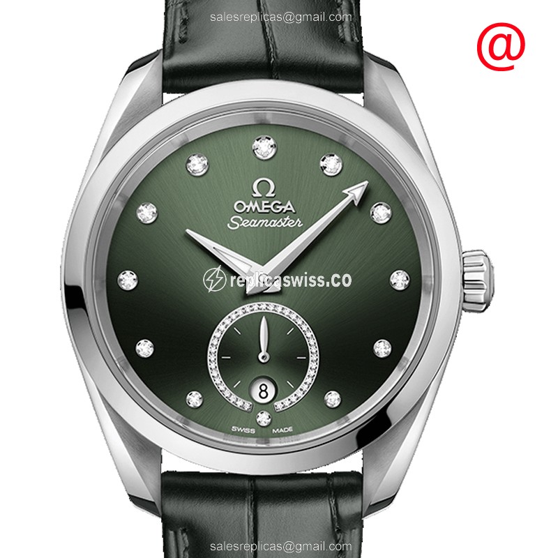 Omega Seamaster Replica - Automatic - Green Dial - Steel Case - Black Alligator Strap - Luxury Replica SEAMASTER Watch