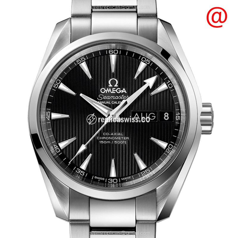 Omega Seamaster 231.10.39.22.01.001 Replica - Automatic - Black Dial - Silver Steel Bracelet - Luxury Replica SEAMASTER Watch