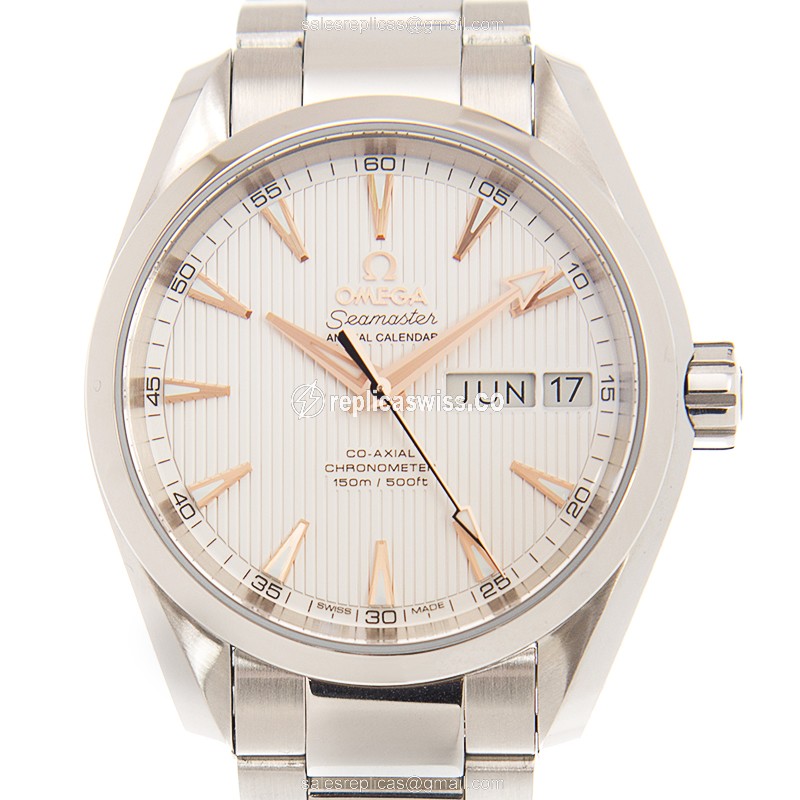 Omega Seamaster Replica - Automatic - Stainless Steel - White Dial - Silver Clasp