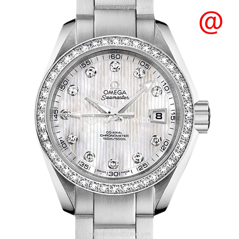 Omega Seamaster Replica - Automatic - Diamond Case - Silver Dial - Steel Strap - Luxury Replica SEAMASTER Watch