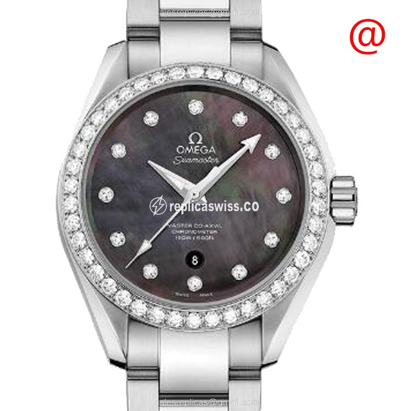 Omega Seamaster SEAMASTER Automatic - Stainless Steel & Diamond Bezel - Black Dial - Silver Clasp & Steel Band