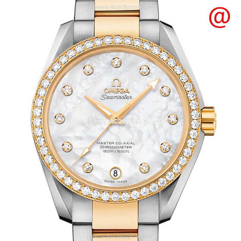 Omega Seamaster Replica Watch White Dial Gold Steel - Luxury Replica SEAMASTER Watch