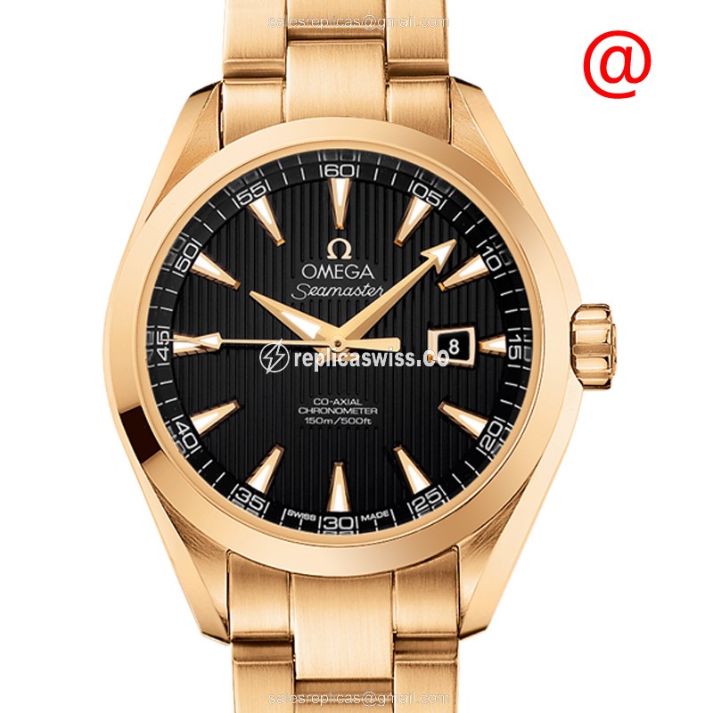 Omega Seamaster 231.50.34.20.01.001 Replica - Automatic - 18kt Yellow Gold Case - Black Dial