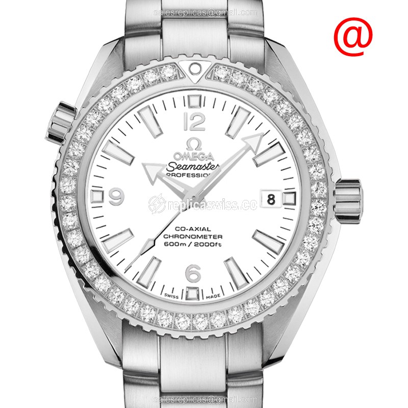 Omega Seamaster Replica - Automatic - White Dial on Steel & Diamond Clasp