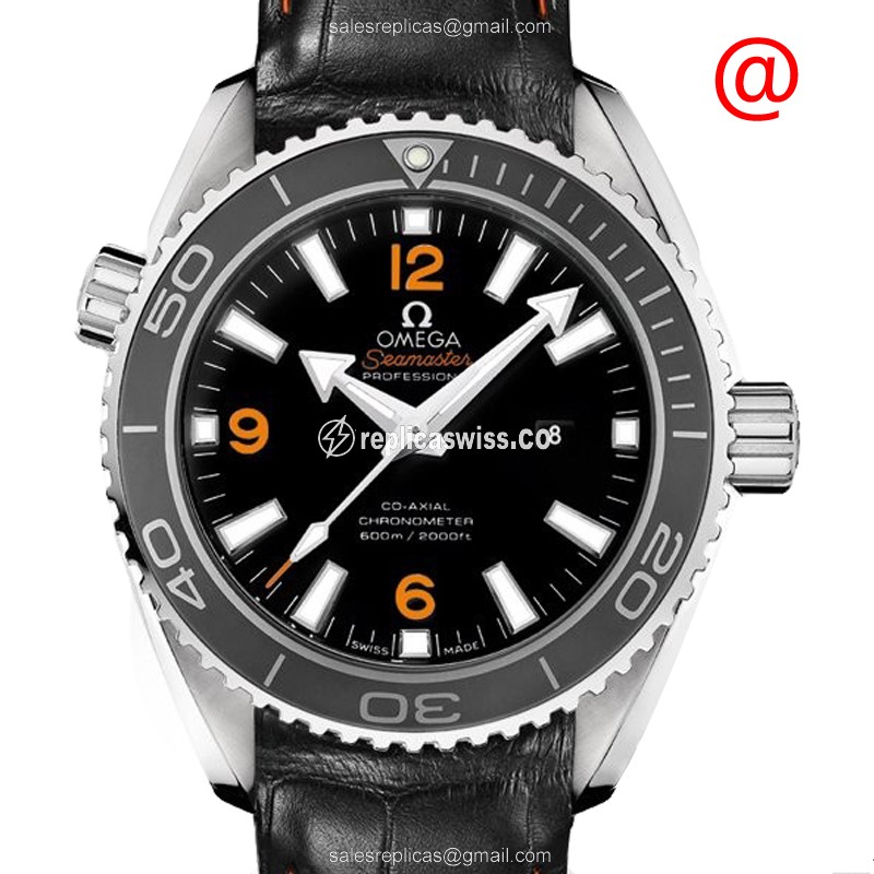 Omega Seamaster Replica Watch - Steel - Black Dial - Leather - Luxury Replica SEAMASTER Watch