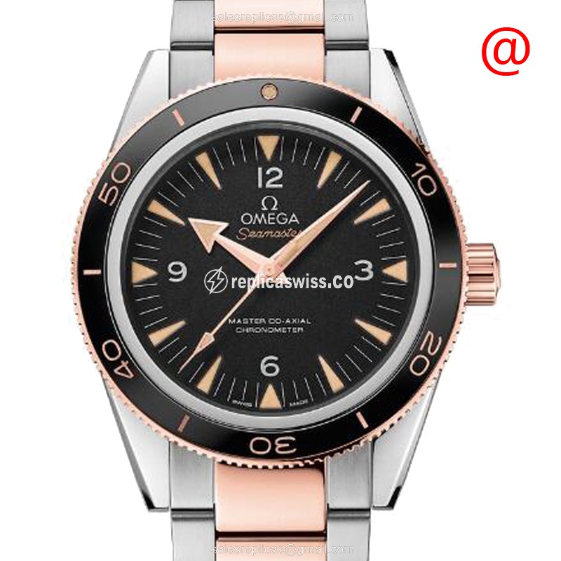 Omega Seamaster 233.20.41.21.01.001 - Automatic - Rose Gold Case & Steel - Black Dial - Luxury Replica SEAMASTER Watch