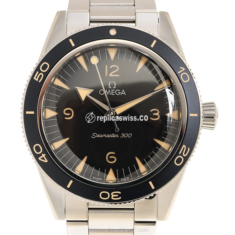 Omega Seamaster Replica - Automatic - Stainless Steel - Black Dial - Silver Clasp - Luxury Replica SEAMASTER Watch