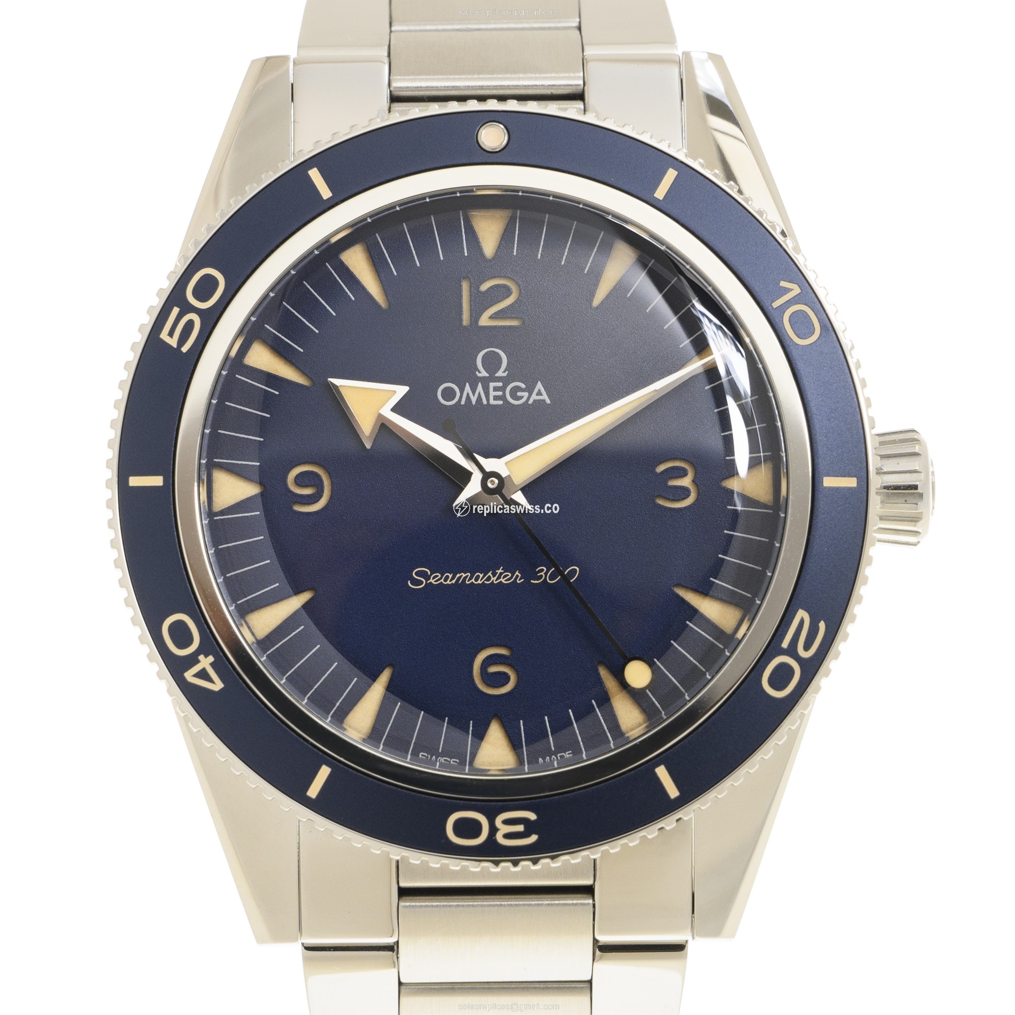 Omega Seamaster Replica - Automatic - Stainless Steel - Blue Dial - Silver Clasp