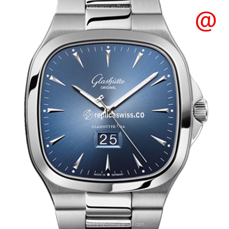 Glashutte Retro Collection - Automatic - Stainless Steel - Blue Dial - Silver Clasp - Luxury Replica RETRO COLLECTION Watch