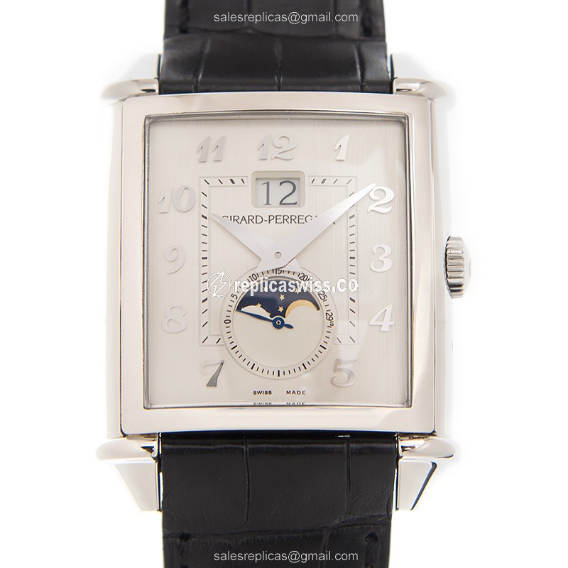 Girard Perregaux 25882-11-121-BB6B Vintage 1945 - Automatic - Stainless Steel - White Dial - Black Alligator Strap