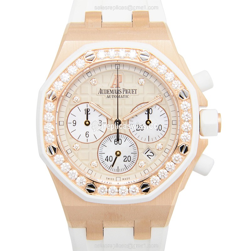 Audemars Piguet Royal Oak Offshore Replica - Automatic - Rose Gold Case - Diamond Bezel - 41mm - Luxury Replica ROYAL OAK OFFSHORE Watch