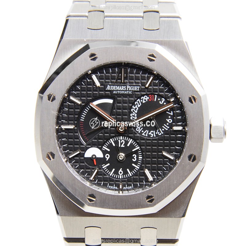 Audemars Piguet Royal Oak - Automatic - Steel Case - Black - Silver Strap