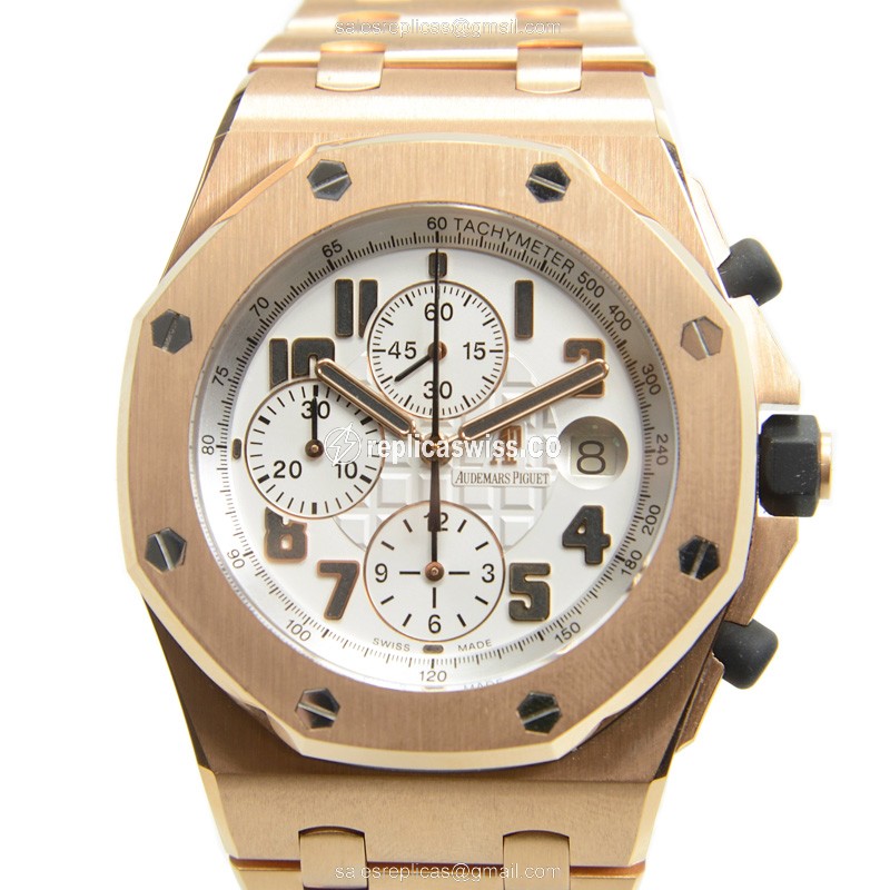 Audemars Piguet ROYAL OAK OFFSHORE Replica - Auto - 18kt Rose Gold - Silver Dial - Luxury Replica ROYAL OAK OFFSHORE Watch