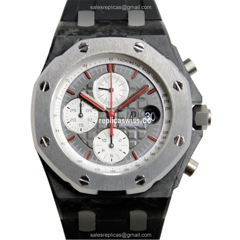 Audemars Piguet Royal Oak Offshore Carbon - Automatic - White Dial - Black Rubber - Clasp - Luxury Replica ROYAL OAK OFFSHORE Watch