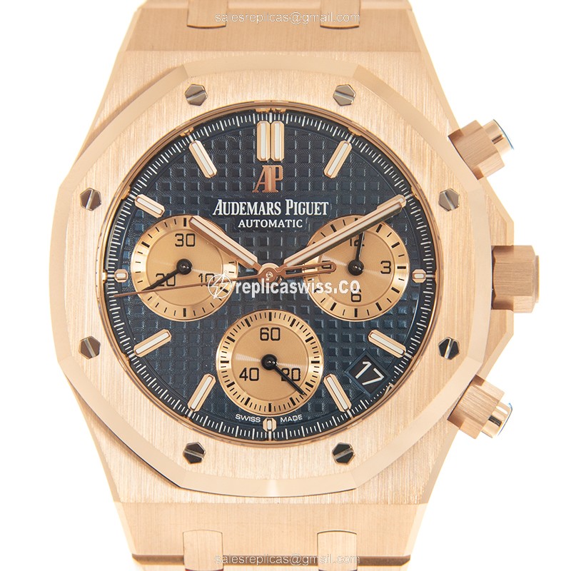Audemars Piguet 26239OR.OO.1220OR.01 - Automatic 18kt Rose Gold - Blue Dial - Gold Strap - Luxury Audemars Piguet Watch