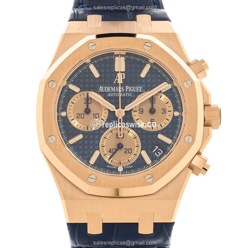 Audemars Piguet ROYAL OAK 26239OR.OO.D315CR.01 - Auto 18kt Gold Blue Dial Blue Alligator Clasp