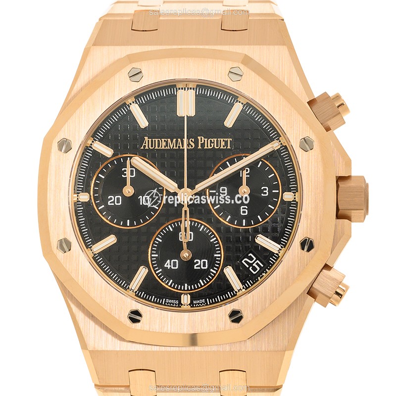 Audemars Piguet Royal Oak 26240OR.OO.1320OR.02 - Automatic 18kt Rose Gold - Black Dial - Gold Clasp