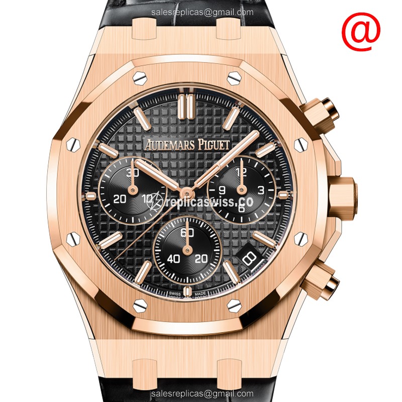 Audemars Piguet 26240OR.OO.D002CR.01 - Auto - 18kt Rose Gold - Black Dial - Alligator Black - Luxury Audemars Piguet Watch