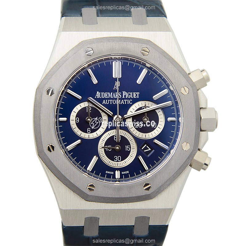 Audemars Piguet Royal Oak 26325PL.OO.D310CR.01 - Automatic - 950 Platinum - Blue Dial - Alligator Blue Strap