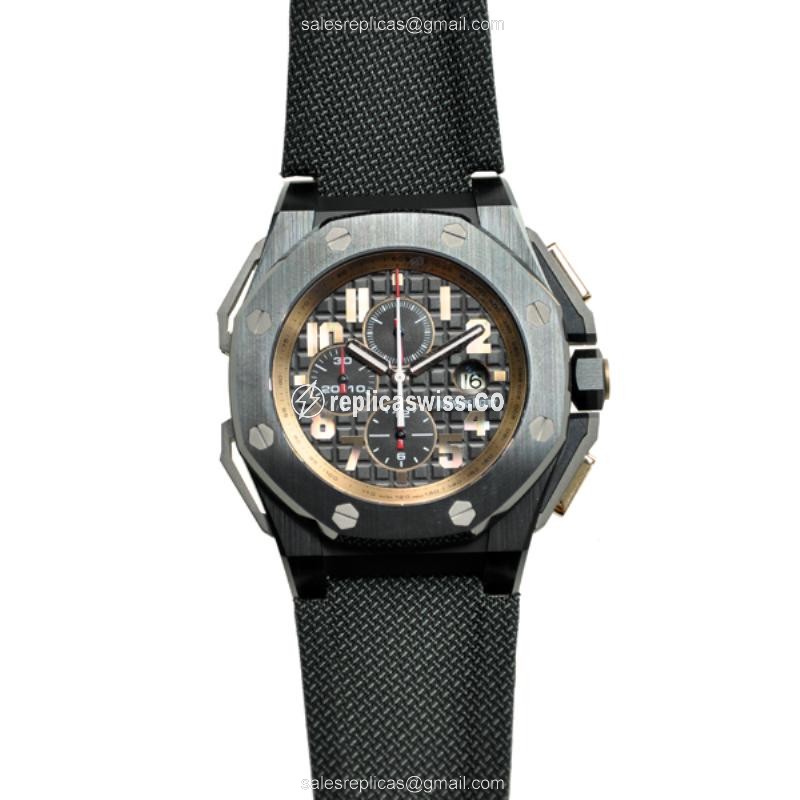 Automatic Ceramic ROYAL OAK OFFSHORE Replica - AP 26378IO.OO.A001KE.01 - Black Dial, Fabric Strap