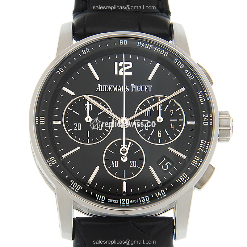 Audemars Piguet 26393BC.OO.A002CR.01 Replica - Automatic 18kt Gold - Black Dial - Leather Strap - Buckle Clasp