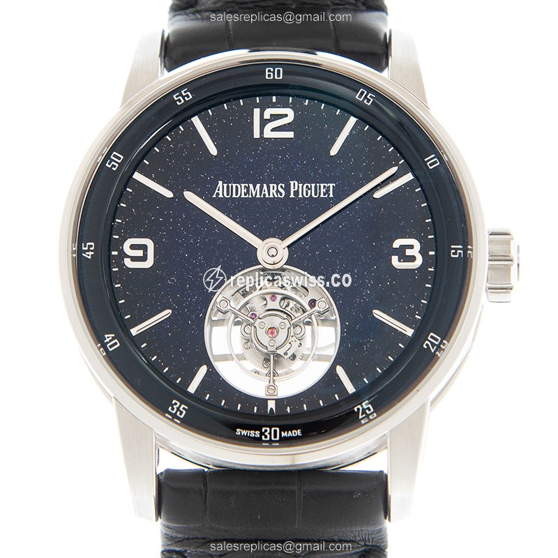 Audemars Piguet 26396BC.OO.D002CR.01 - Automatic - 18kt White Gold - Blue Dial - Black Alligator Strap - Luxury Replica CODE 11.59 Watch