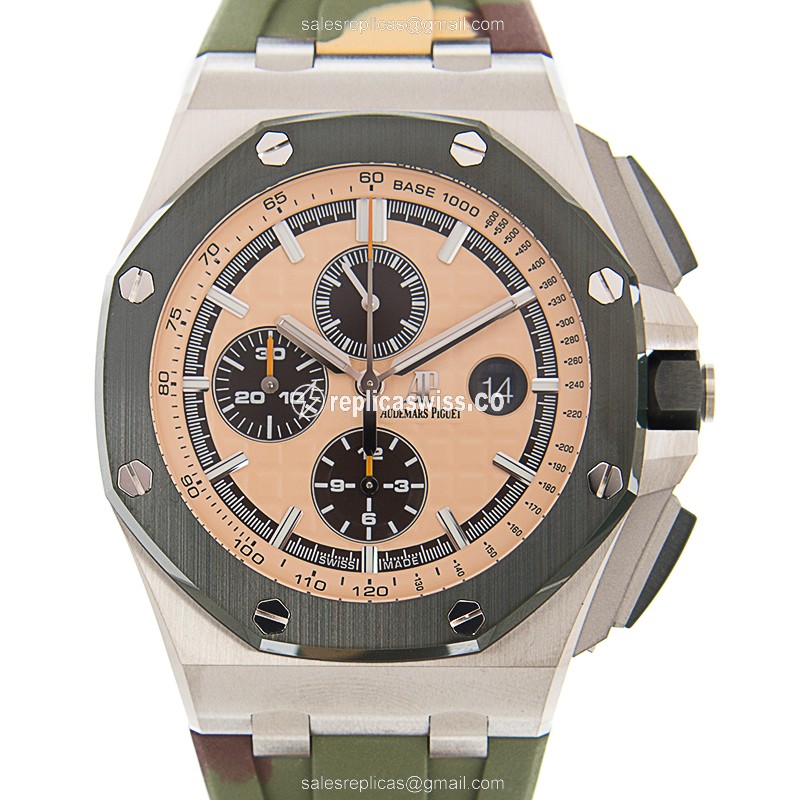 Audemars Piguet ROYAL OAK OFFSHORE Replica - Automatic - Brown Dial - Steel Case - Rubber Strap