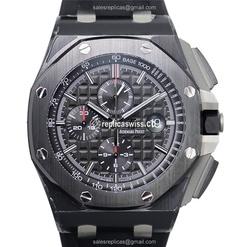 Royal Oak Replica - Audemars Piguet 26402CE.OO.A002CA.01 - Automatic - Ceramic Case - Black Dial - Black Rubber Strap