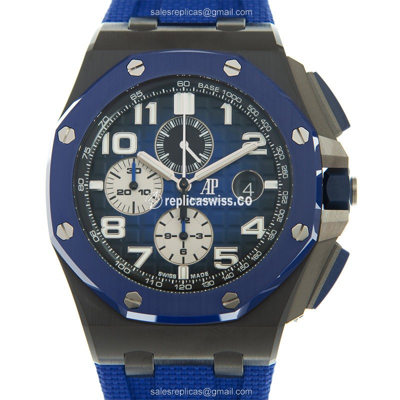 Audemars Piguet Royal Oak Offshore - Automatic - Ceramic Blue Dial - Rubber Blue Strap