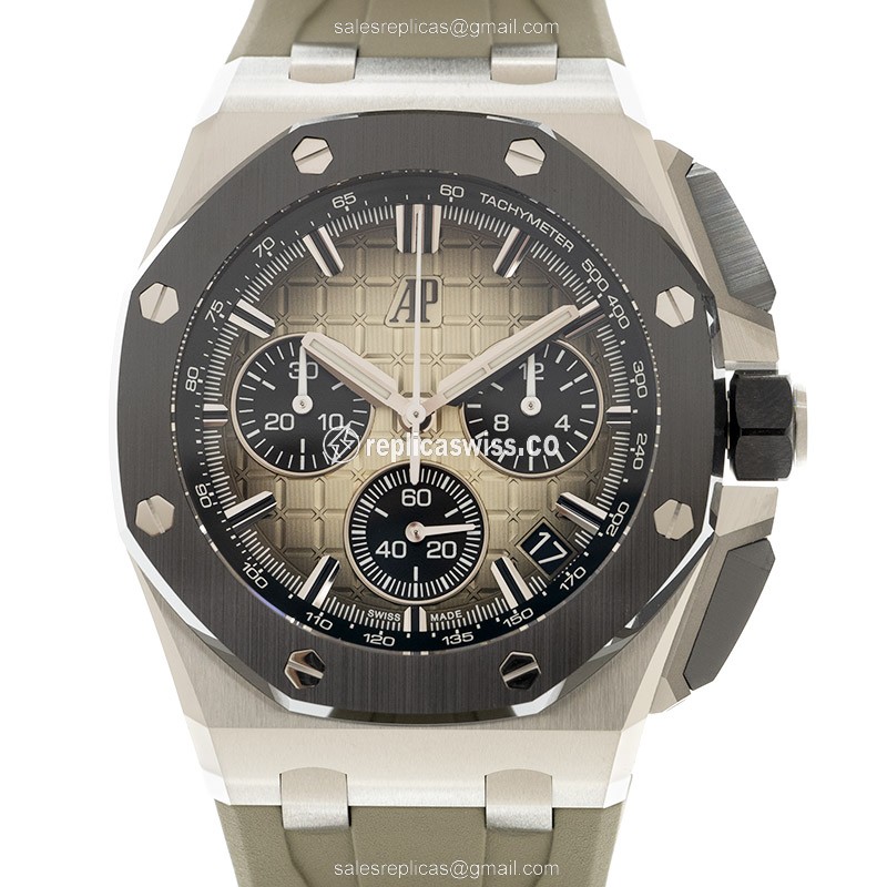 Royal Oak Offshore Replica - Audemars Piguet - Automatic - Steel - Gray Dial - Rubber Grey Strap