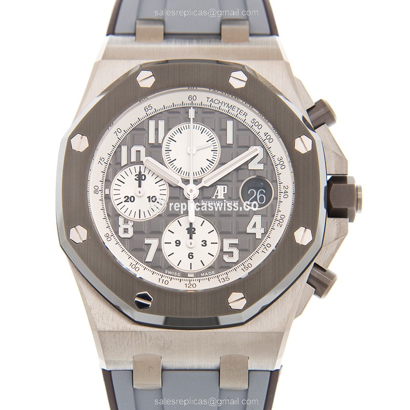 Audemars Piguet Royal Oak Offshore - Automatic - Titanium Case - Dark Grey Dial - Grey Rubber Strap