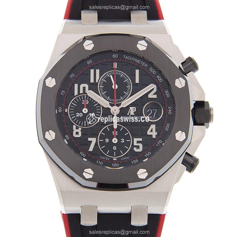 Audemars Piguet Royal Oak Offshore Replica - Automatic - Black Dial - Rubber Strap - Buckle Clasp
