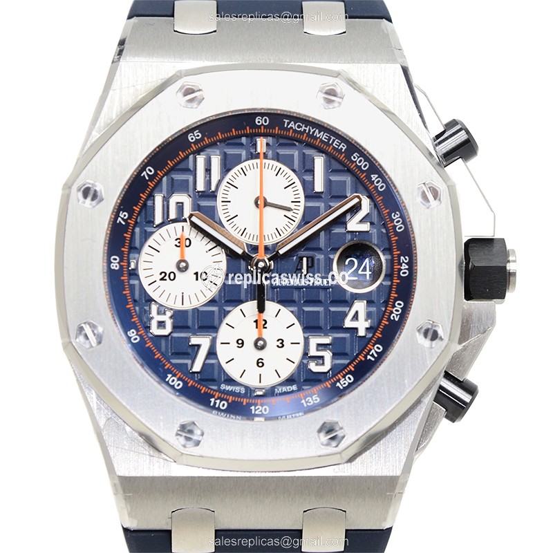 Audemars Piguet Royal Oak Offshore Replica - Automatic - Steel - Blue Dial - Blue Rubber Strap - Luxury Replica ROYAL OAK OFFSHORE Watch