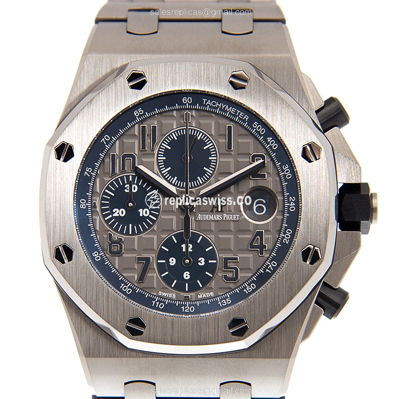 Audemars Piguet ROYAL OAK OFFSHORE - Auto PVD Titanium - Gray Dial - Silver Clasp