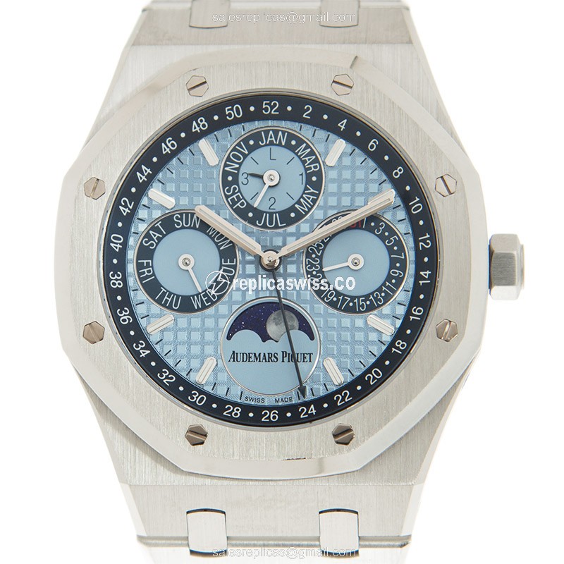 Audemars Piguet Royal Oak Replica - Automatic - 950 Platinum Case - Blue Dial - Silver Strap