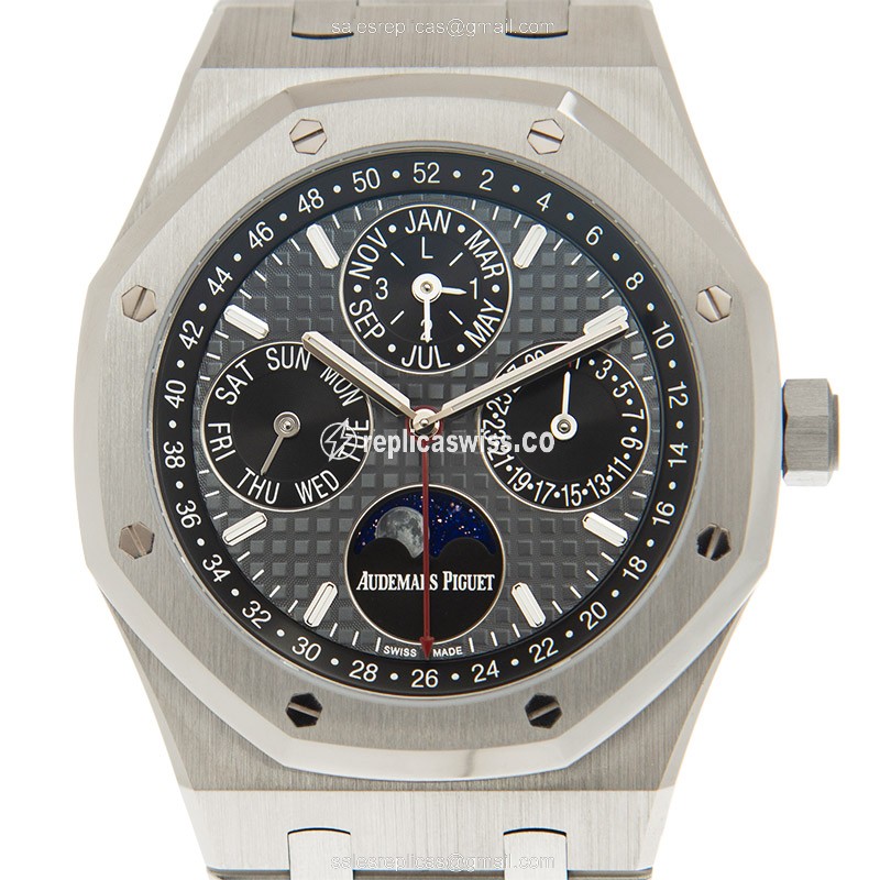 Audemars Piguet ROYAL OAK Replica - Automatic Titanium Case - Dark Grey - Silver Titanium Strap