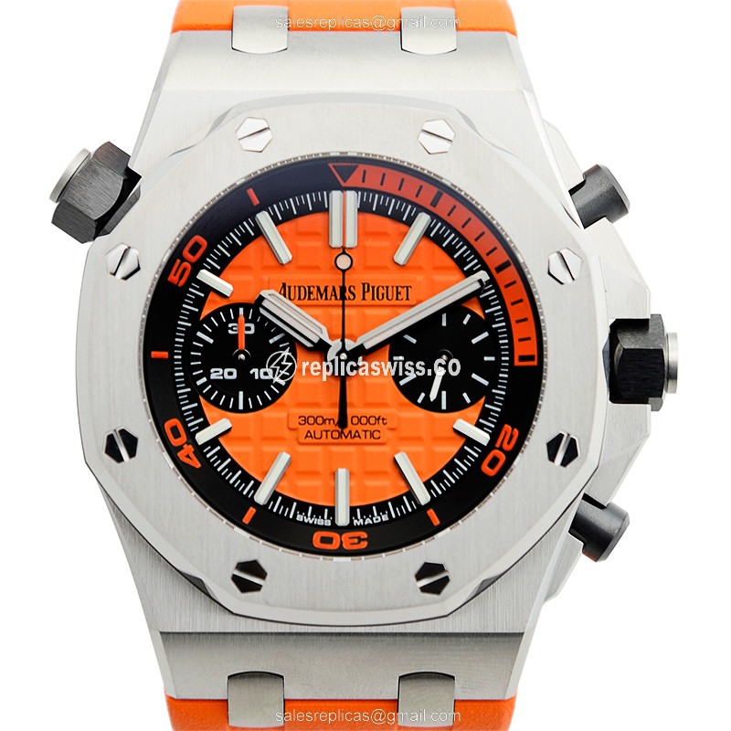 AP Royal Oak Offshore Replica - Automatic - Steel Case - Orange Dial - Rubber Orange Strap - Luxury Replica ROYAL OAK OFFSHORE Watch