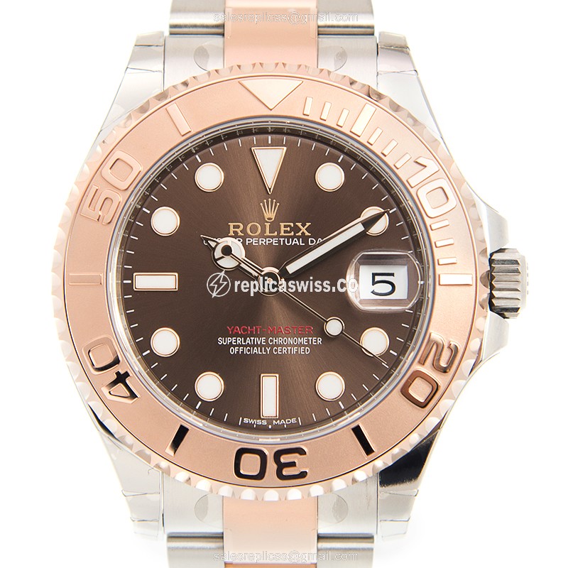 Rolex Yacht Master II Replica | Automatic | Brown Dial | 18kt Gold & Steel Case