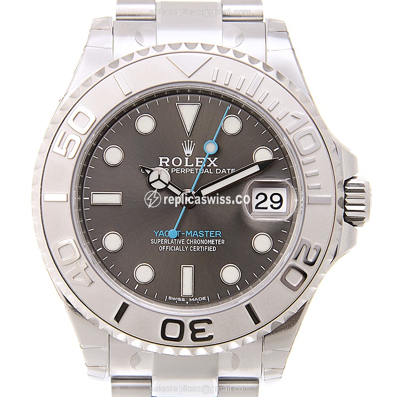 Rolex Yacht Master Replica - Automatic - 18kt White Gold & Steel - Gray Dial